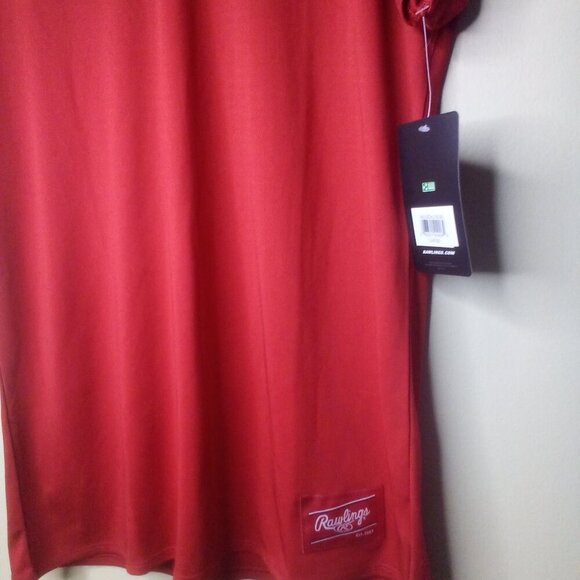 Rawlings Shirt Women L Softball Baseball Short Sleeve Active Athletic Red - Picture 6 of 14